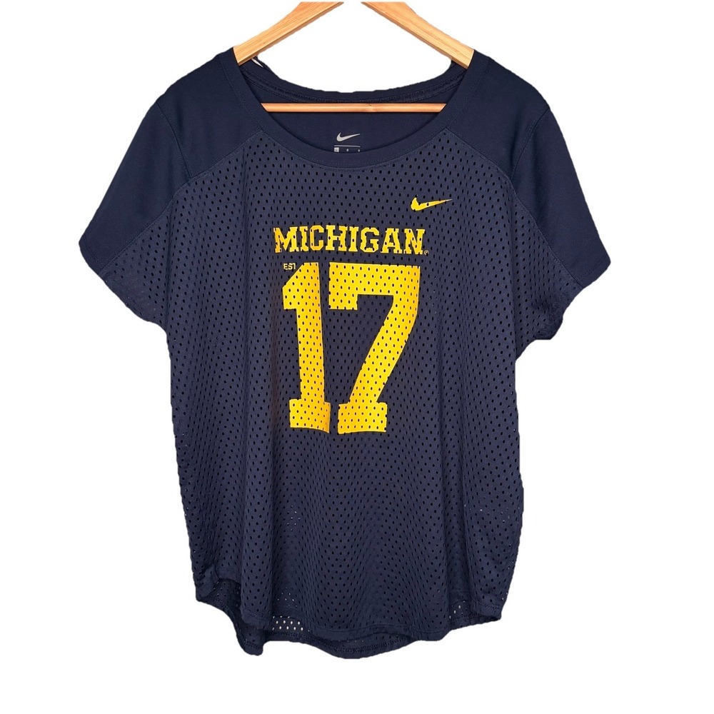 Nike‎ Michigan #17 State Jersey Womens SZ-Large Blue Mesh Wolverines Football